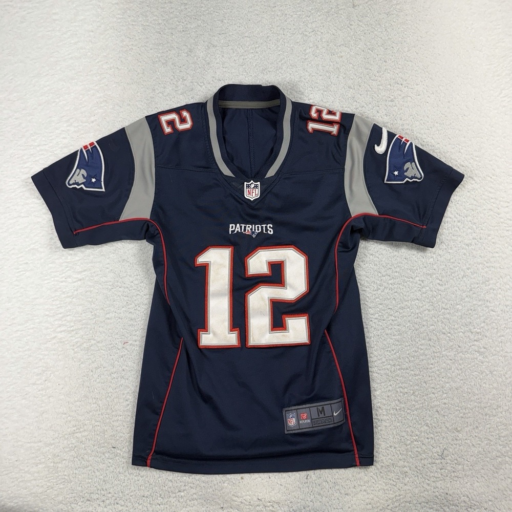 Nike Tom Brady New England Patriots Jersey Womens Medium Blue NFL Football 12